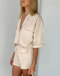 Two-piece summer set made of cotton for women – Kaja-S-State of Style
