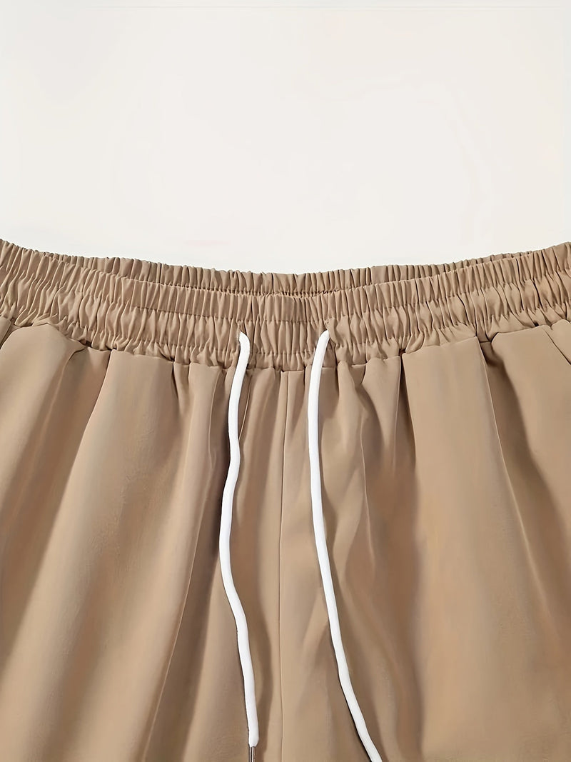 Two-piece summer set men leaf print shirt and shorts - Kiano-White/Brown-M(48)-State of Style