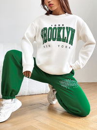 Two-Piece Tracksuit with Trendy Letter Print - Isabelle-Green-S-State of Style