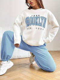 Two-Piece Tracksuit with Trendy Letter Print - Isabelle-Light Blue-S-State of Style