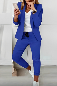 Two-piece women's blazer set for everyday wear & events – Alina-Blue-S-State of Style