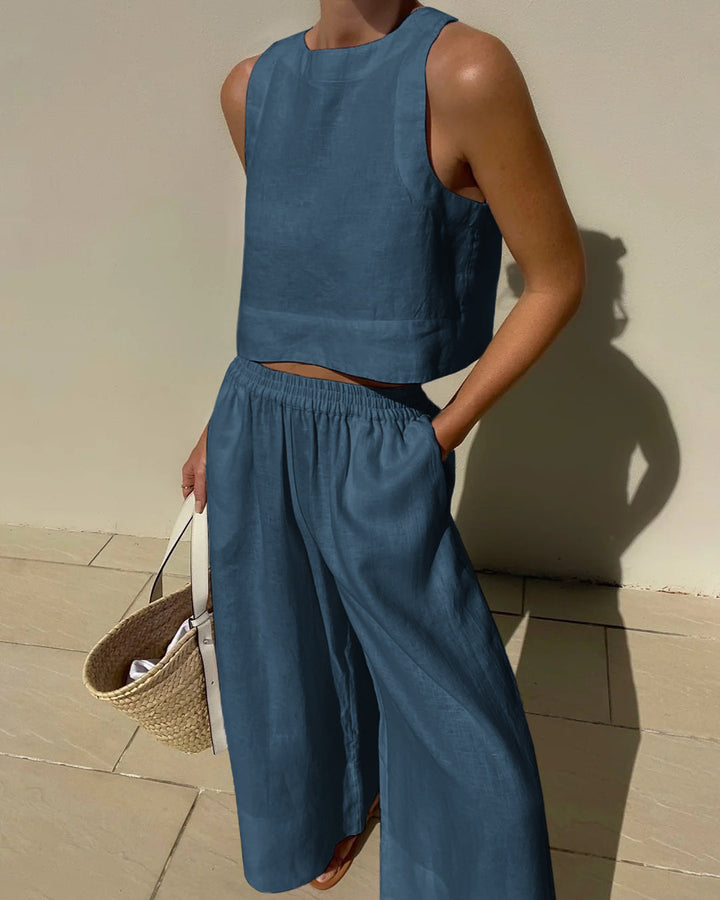 Two-piece women's outfit with skirt & top – Stylish & versatile – Narela-Blue-S-State of Style