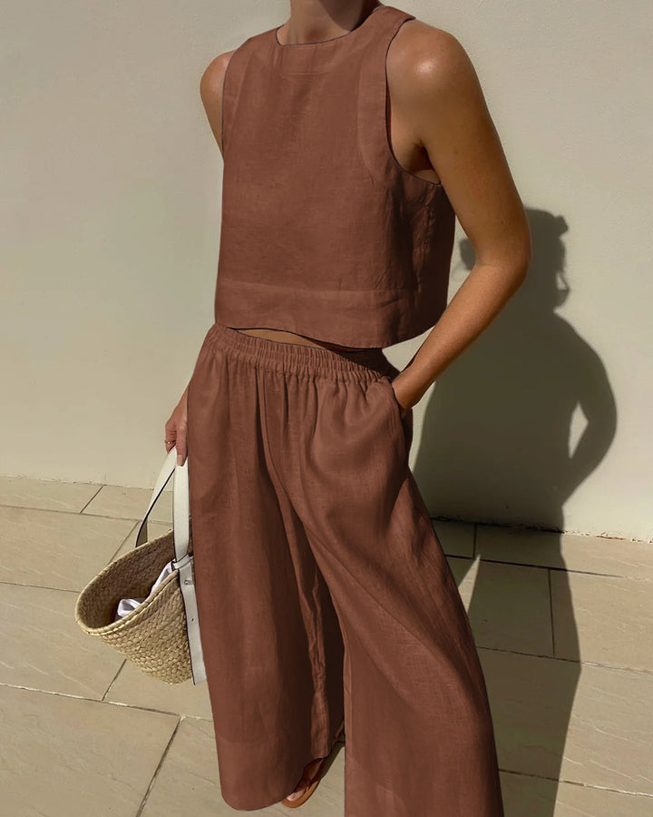 Two-piece women's outfit with skirt & top – Stylish & versatile – Narela-Brown-S-State of Style