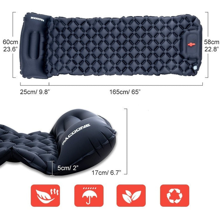 Ultralight Waterproof Sleeping Mat with Built-in Pump – AirRest-Grey-State of Style