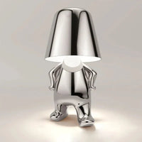 Unique and Atmospheric Table Lamp - GlowCraft-Hugo-Lamp - Silver-State of Style