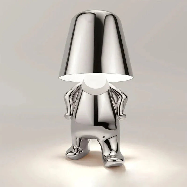 Unique and Atmospheric Table Lamp - GlowCraft-Hugo-Lamp - Silver-State of Style