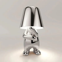 Unique and Atmospheric Table Lamp - GlowCraft-Hugo-Lamp - Silver-State of Style