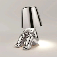Unique and Atmospheric Table Lamp - GlowCraft-Hugo-Lamp - Silver-State of Style