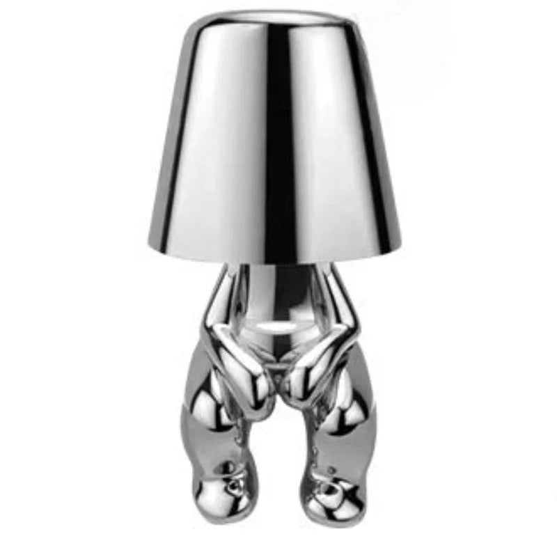 Unique and Atmospheric Table Lamp - GlowCraft-Hugo-Lamp - Silver-State of Style