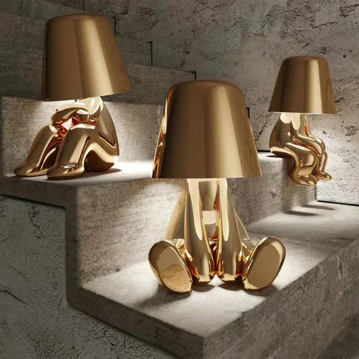 Unique and Atmospheric Table Lamp - GlowCraft-Hugo-Lamp - Silver-State of Style