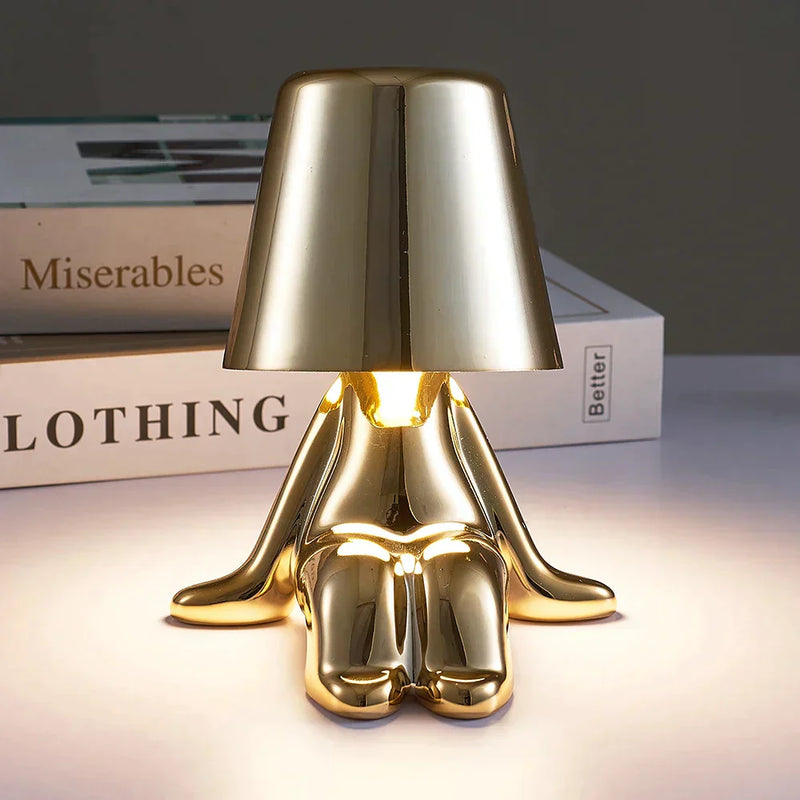 Unique and Atmospheric Table Lamp - GlowCraft-Hugo-Lamp - Silver-State of Style