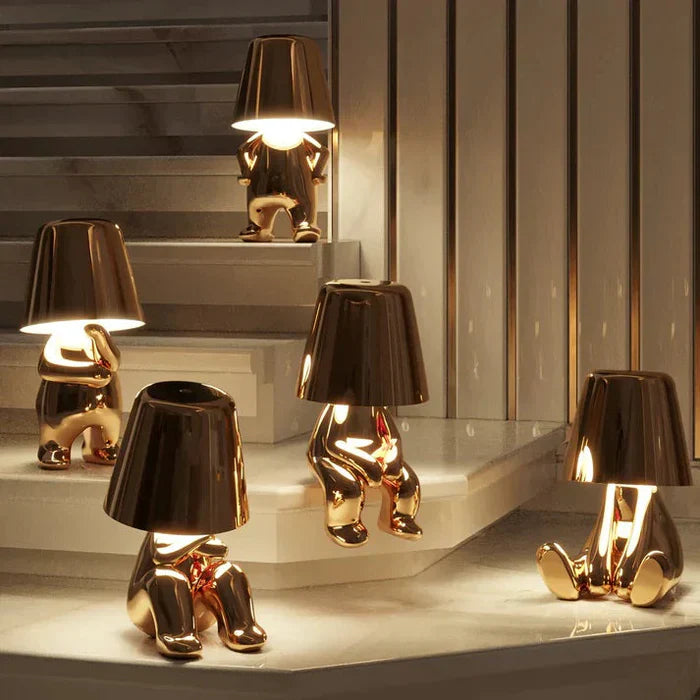 Unique and Atmospheric Table Lamp - GlowCraft-Hugo-Lamp - Silver-State of Style