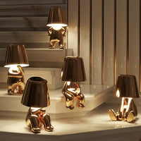 Unique and Atmospheric Table Lamp - GlowCraft-Hugo-Lamp - Silver-State of Style