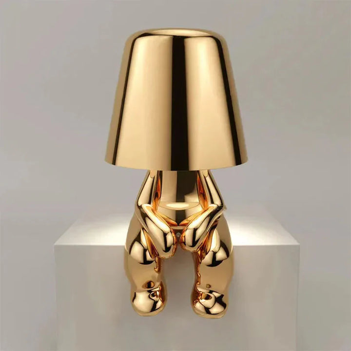 Unique and Atmospheric Table Lamp - GlowCraft-Hugo-Lamp - Silver-State of Style