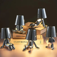 Unique and Atmospheric Table Lamp - GlowCraft-Hugo-Lamp - Silver-State of Style
