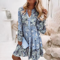 Unique Boho Dress for Women-Light Blue-S-State of Style