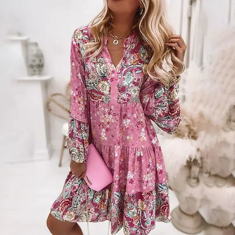 Unique Boho Dress for Women-Pink-S-State of Style