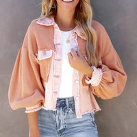 Unique Jacket with Puff Sleeves | Trendy Women's Fashion-Pink-S-State of Style