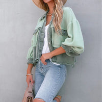 Unique Jacket with Puff Sleeves | Trendy Women's Fashion-White-S-State of Style