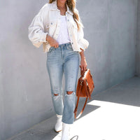 Unique Jacket with Puff Sleeves | Trendy Women's Fashion-White-S-State of Style