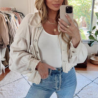 Unique Jacket with Puff Sleeves | Trendy Women's Fashion-White-S-State of Style
