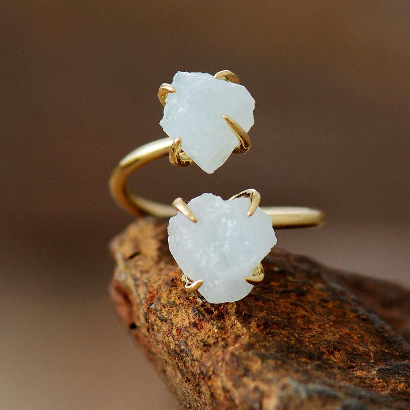 Unique Raw Gemstone Ring - Mira-Light Blue-State of Style