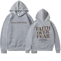 Unisex Hoodie "Faith Over Fear" Psalms 118:6 - Faithmore-Grey-XS-State of Style
