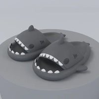 Unisex Lightweight Summer Flip Flops with Shark Design - FinSteps-Gray-2-2.5-State of Style