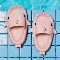 Unisex Lightweight Summer Flip Flops with Shark Design - FinSteps-Pink-2-2.5-State of Style
