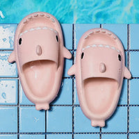 Unisex Lightweight Summer Flip Flops with Shark Design - FinSteps-Pink-2-2.5-State of Style