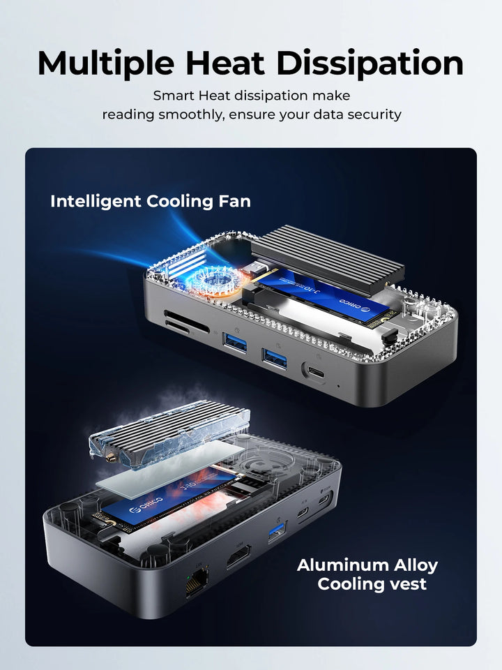 USB-C Docking Station with SSD Enclosure & Cooling Fan – 10-in-1 Pro Hub-State of Style