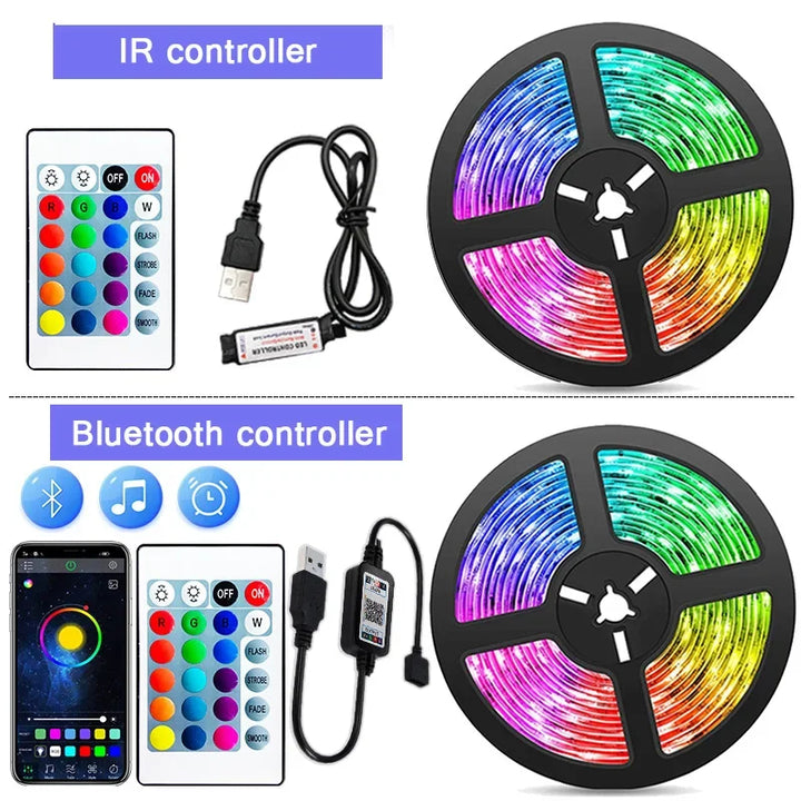 USB LED STRIP WITH COLOUR CHANGING - RGB LIGHT FOR ROOM DECORATION & TV BACKLIGHTING-3-button controller-1m-State of Style