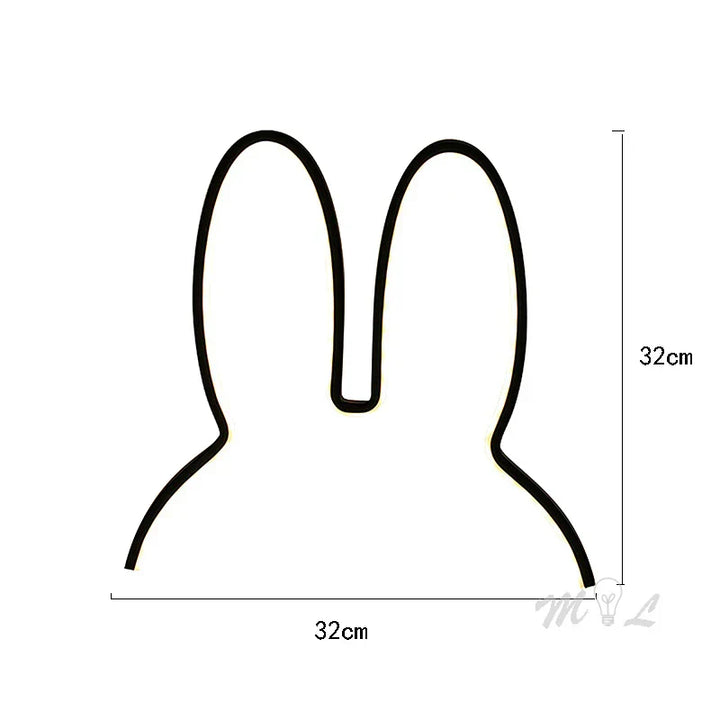 USB Rechargeable Bunny Night Light with Ambient Lighting - BunnyLight-Black-State of Style