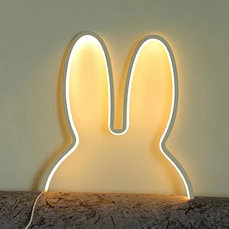 USB Rechargeable Bunny Night Light with Ambient Lighting - BunnyLight-Black-State of Style