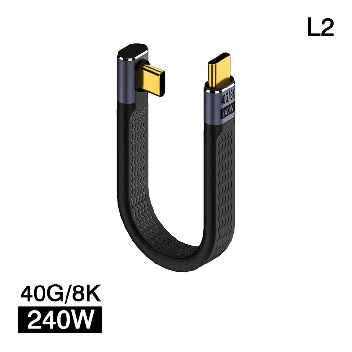USB4 Elbow Connector Cable – 40Gbps, 240W PD & 8K Video Output (Buy 1, Take 1 FREE)-240W 40Gbps FPC U-State of Style