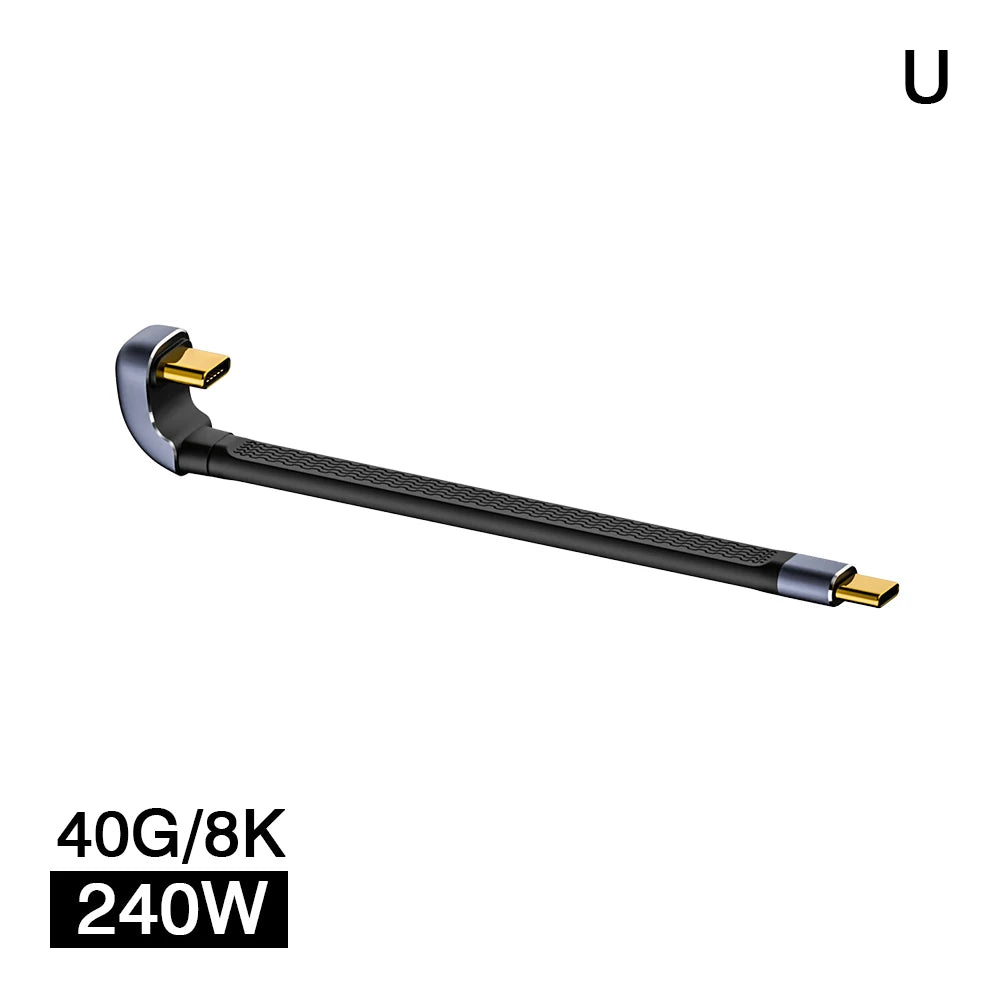 USB4 Elbow Connector Cable – 40Gbps, 240W PD & 8K Video Output (Buy 1, Take 1 FREE)-240W 40Gbps FPC U-State of Style