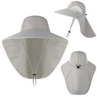 UV protection sun hat for women with mesh & drawstring – Freja-Light grey-State of Style
