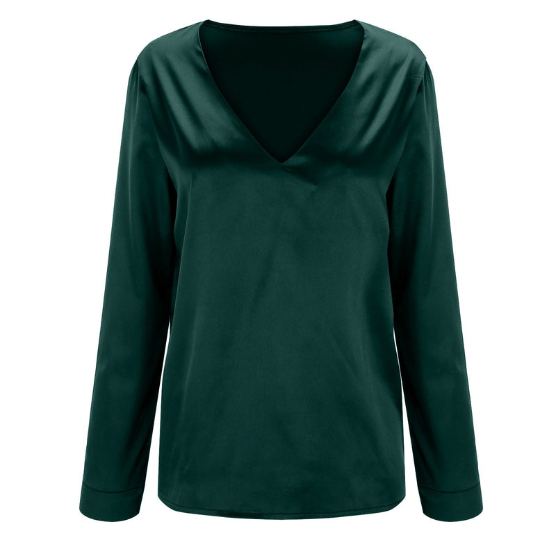 V-Neck Blouse | Elegant Women's Top-Green-S-State of Style