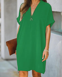 V-Neck Dress | Elegant & Comfortable for Women-Green-S-State of Style