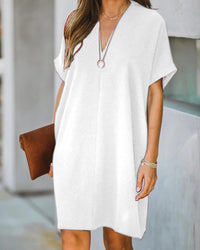 V-Neck Dress | Elegant & Comfortable for Women-White-S-State of Style