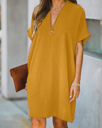 V-Neck Dress | Elegant & Comfortable for Women-Yellow-S-State of Style