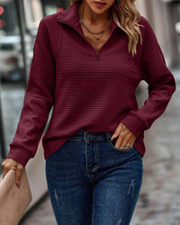 V-Neck Jumper - Isla-Burgundy-S-State of Style