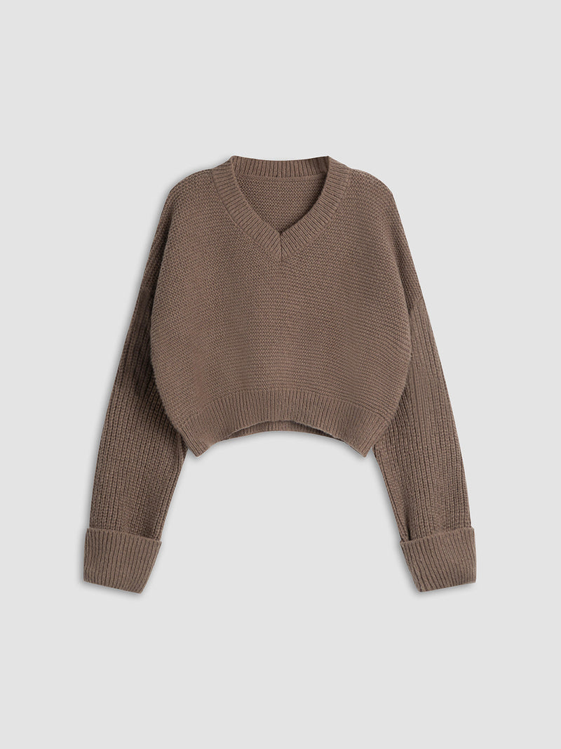 V-Neck Pullover for Women - Mila-Brown-XS-State of Style