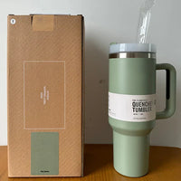 Vacuum Insulated Cup with Lid and Straw - ThermoTumbler-Army Green-State of Style