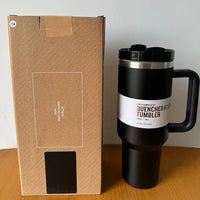 Vacuum Insulated Cup with Lid and Straw - ThermoTumbler-Black-State of Style