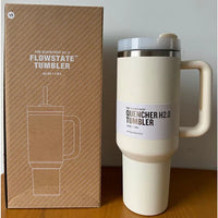 Vacuum Insulated Cup with Lid and Straw - ThermoTumbler-white-State of Style