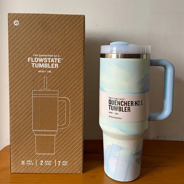 Vacuum Insulated Tumbler with Lid and Straw - ThermoTumbler-Baby Pink-State of Style