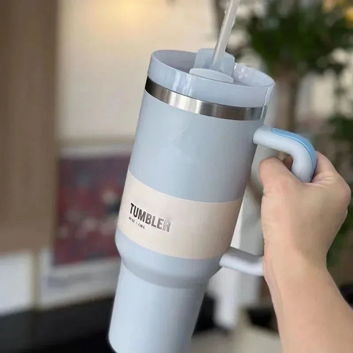 Vacuum Insulated Tumbler with Lid and Straw - ThermoTumbler-Baby Pink-State of Style