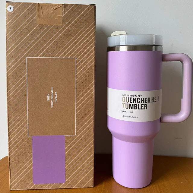 Vacuum Insulated Tumbler with Lid and Straw - ThermoTumbler-Lilac-State of Style