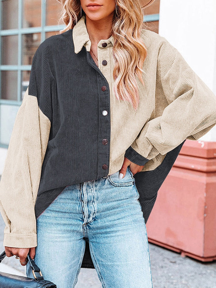Ribbed corduroy women's blouse for autumn days – Lotte